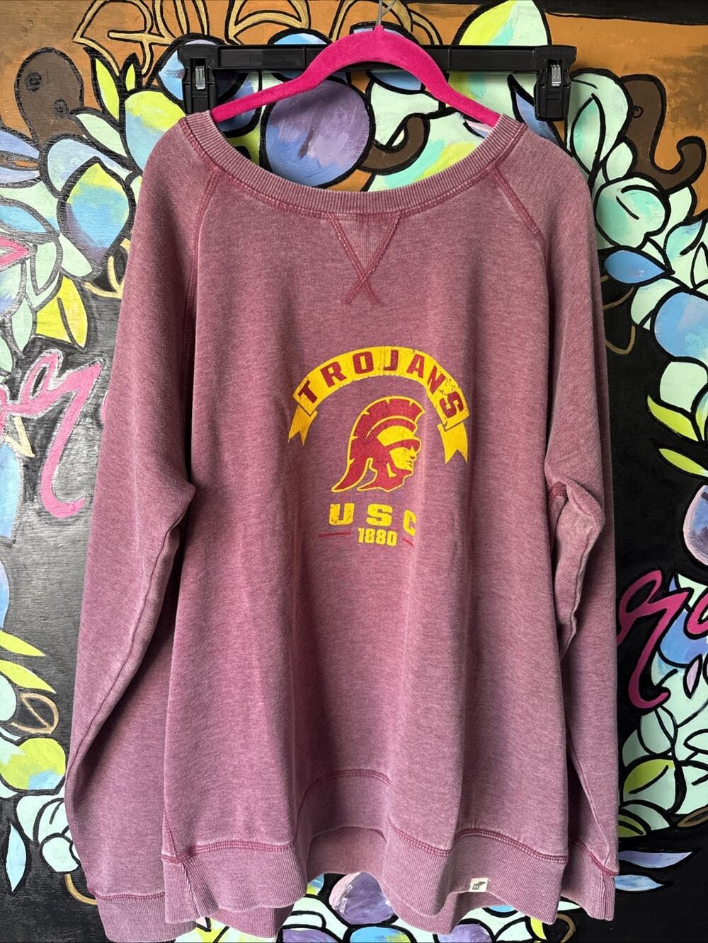 Blue 84 USC University Southern California Sweatshirt, Cranberry, 2XL XXL